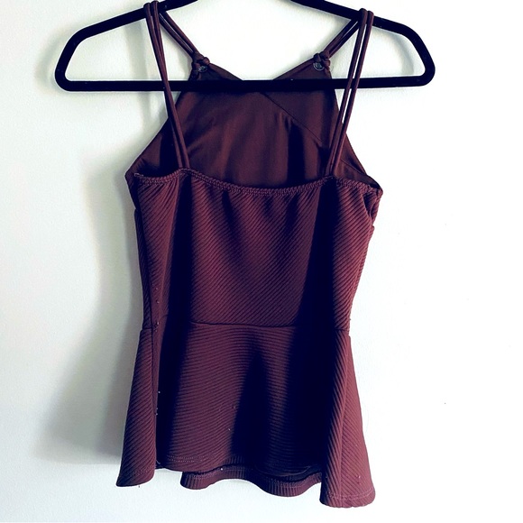 Charlotte Russe Women's Dark Purple Peplum Tank Top  Shirt Size Medium - Picture 4 of 6